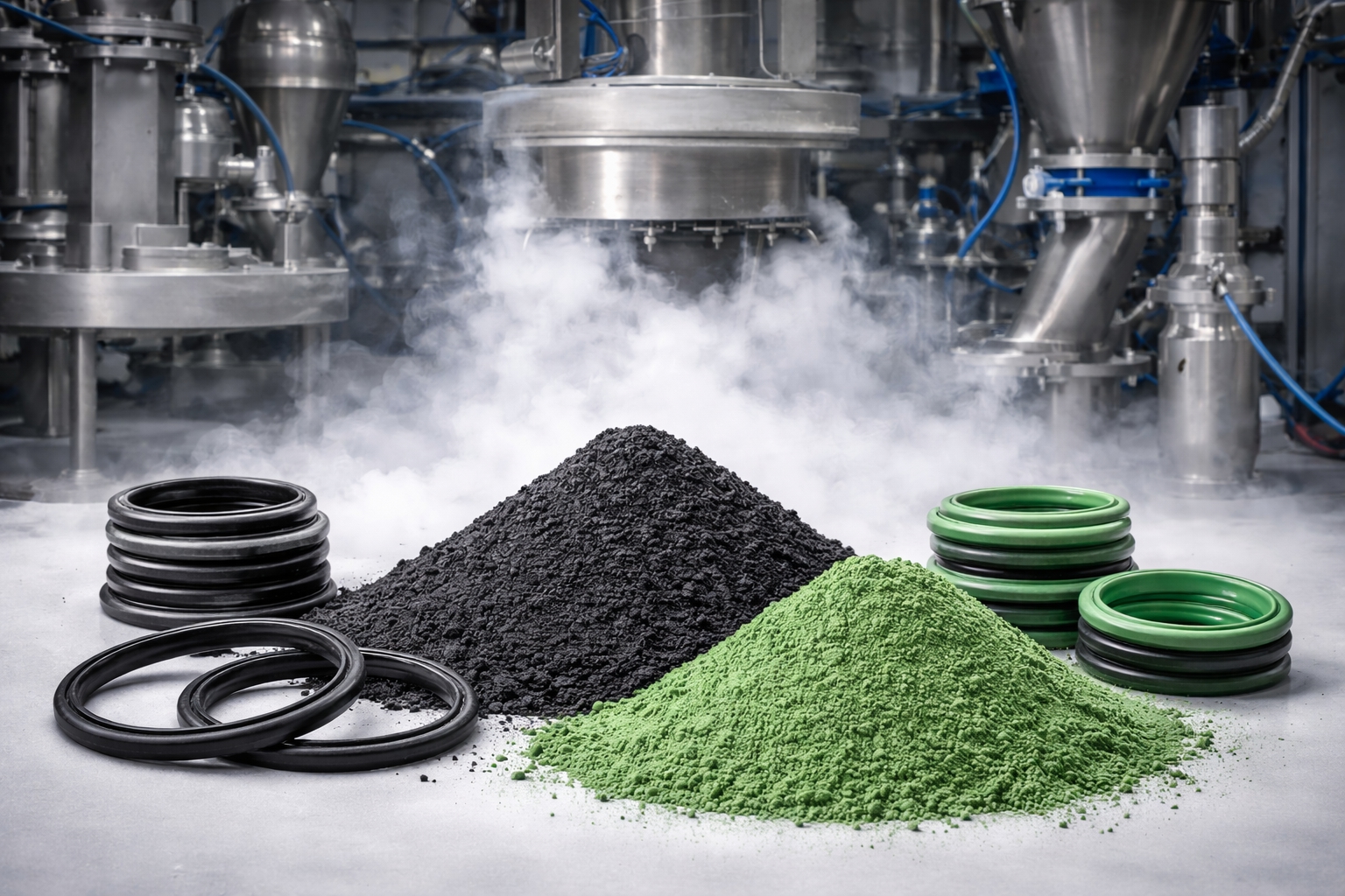 Fluoroelastometro nero / verde